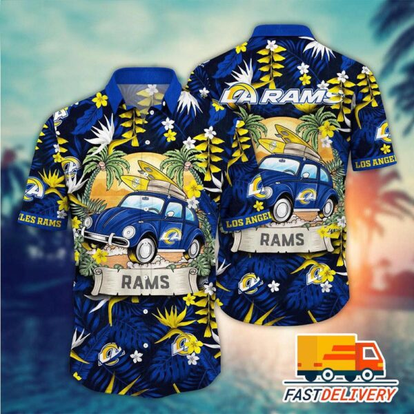 NFL Los Angeles Rams Hawaiian Shirt Vacation Gift For Fans Football Lover