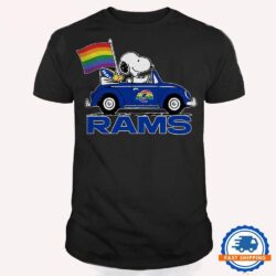 NFL Los Angeles Rams Snoopy Peanuts LGBT Flag T Shirt, LGBT Pride T Shirt