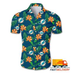 NFL Miami Dolphins Hawaiian Shirt Flower Gift For Fans Football Lover