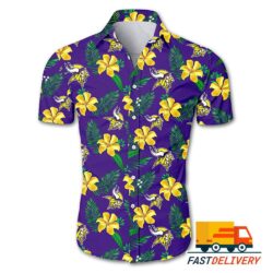 NFL Minnesota Vikings Hawaiian Shirt Flower Gift For Fans Football Lover