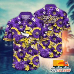 NFL Minnesota Vikings Hawaiian Shirt Trending Flower Gift For Fans Football Lover