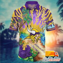 NFL Minnesota Vikings Hawaiian Shirt Tropical Beach Gift For Fans Football Lover