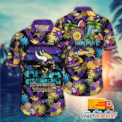 NFL Minnesota Vikings Hawaiian Shirt Tropical Fruit Gift For Fans Football Lover