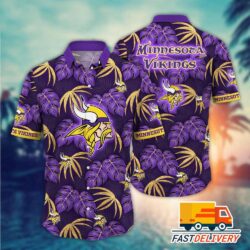 NFL Minnesota Vikings Hawaiian Shirt Tropical Gift For Fans Football Lover