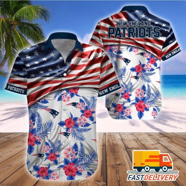 NFL New England Patriots Hawaiian Shirt Flag Us Style Gift For Fans Football Lover