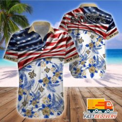 NFL New Orleans Saints Hawaiian Shirt Flag Us Style Gift For Fans Football Lover