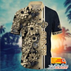 NFL New Orleans Saints Hawaiian Shirt Graphic Big Flower Gift For Fans Football Lover