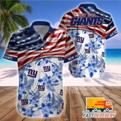 NFL New York Giants Hawaiian Shirt Flag Us Style Gift For Fans Football Lover