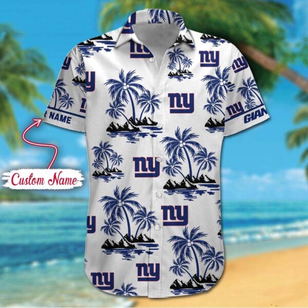 NFL New York Giants Palm Tree Tropical Summer Hawaiian Shirt