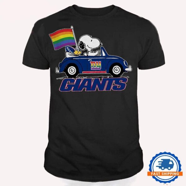 NFL New York Giants Snoopy Peanuts LGBT Flag T Shirt, LGBT Pride T Shirt