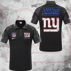 NFL New York Giants Tactical Polo Shirt, Custom Football Zip Polo Shirt