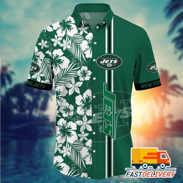 NFL New York Jets Hawaiian Shirt Flower Gift For Fans Football Lover