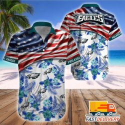 NFL Philadelphia Eagles Hawaiian Shirt Flag Us Style Gift For Fans Football Lover