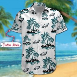 NFL Philadelphia Eagles Palm Tree Tropical Summer Hawaiian Shirt