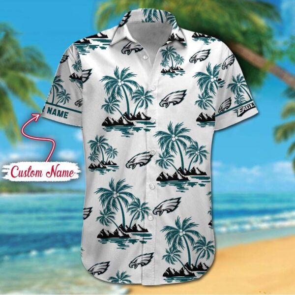 NFL Philadelphia Eagles Palm Tree Tropical Summer Hawaiian Shirt