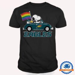 NFL Philadelphia Eagles Snoopy Peanuts LGBT Flag T Shirt, LGBT Pride T Shirt