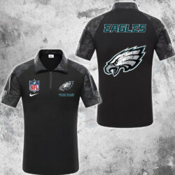 NFL Philadelphia Eagles Tactical Polo Shirt, Custom Football Zip Polo Shirt