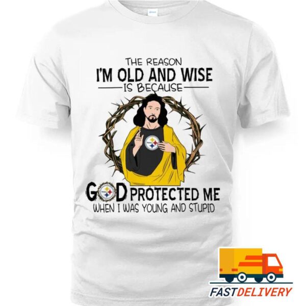 NFL Pittsburgh Steelers God Protected Me T-Shirt, Gift For Fan NFL Pittsburgh Steelers