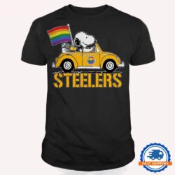 NFL Pittsburgh Steelers Snoopy Peanuts LGBT Flag T Shirt, LGBT Pride T Shirt