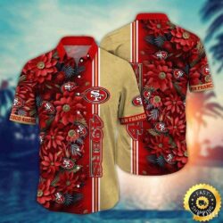 NFL San Francisco 49ers Gold Rush Floral Hawaiian Shirt