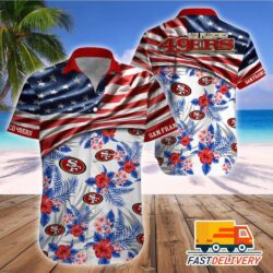 NFL San Francisco 49ers Hawaiian Shirt Flag Us Style Gift For Fans Football Lover