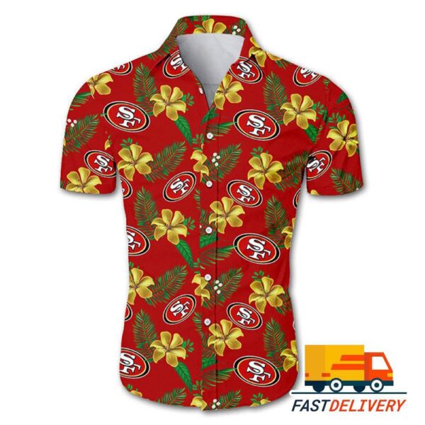 NFL San Francisco 49ers Hawaiian Shirt Flower Gift For Fans Football Lover