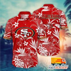 NFL San Francisco 49ers Hawaiian Shirt Tropical Tree Gift For Fans Football Lover