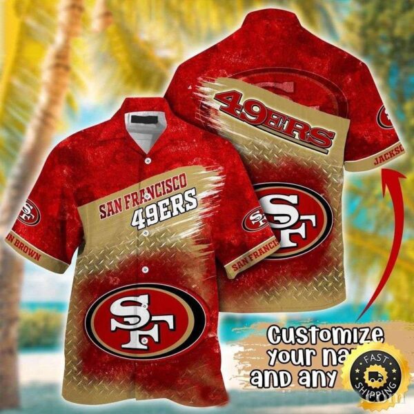 NFL San Francisco 49ers Metal Pattern Personalized Hawaiian Shirt