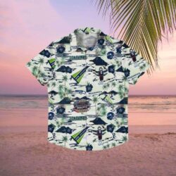 NFL Seattle Seahawks Island Getaway Collage Aloha Shirt