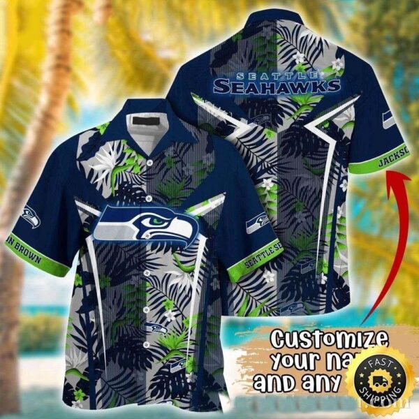 NFL Seattle Seahawks Jungle Roar Customizable Hawaiian Shirt