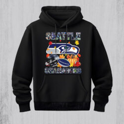 NFL Seattle Seahawks Team Player Graphics Autumn Hoodie Shirt