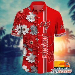 NFL Tampa Bay Buccaneers Hawaiian Shirt Flower Gift For Fans Football Lover