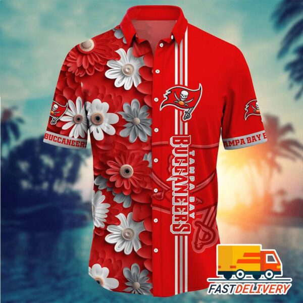 NFL Tampa Bay Buccaneers Hawaiian Shirt Flower Gift For Fans Football Lover