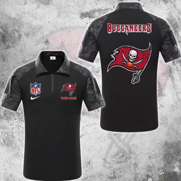 NFL Tampa Bay Buccaneers Tactical Polo Shirt, Custom Football Zip Polo Shirt