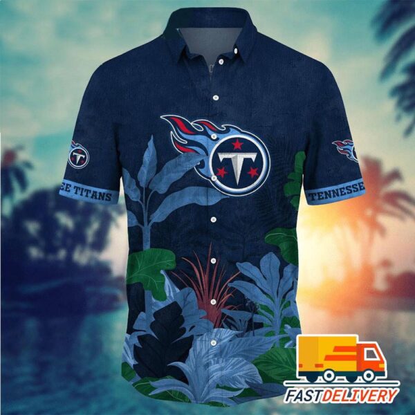 NFL Tennessee Titans Hawaiian Shirt Tropical Tree Gift For Fans Football Lover