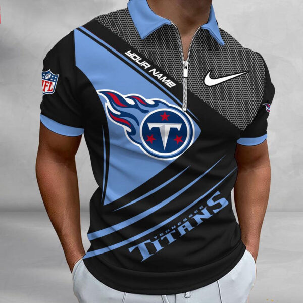 NFL Tennessee Titans Polo Shirt, Football Sport Zip Polo Shirt