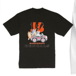 NFL The Bluey Characters Driving Car Cincinnati Bengals Shirt, Gift For Football Fans