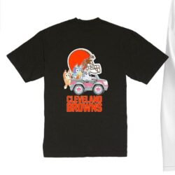 NFL The Bluey Characters Driving Car Cleveland Browns Shirt, Gift For Football Fans