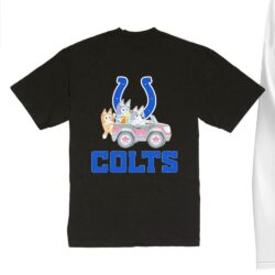 NFL The Bluey Characters Driving Car Indianapolis Colts Shirt, Gift For Football Fans