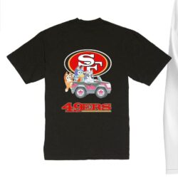 NFL The Bluey Characters Driving Car San Francisco 49ers Shirt, Gift For Football Fans