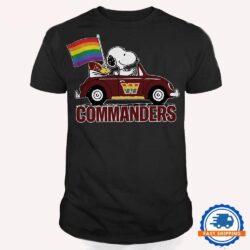 NFL Washington Commanders Snoopy Peanuts LGBT Flag T Shirt, LGBT Pride T Shirt