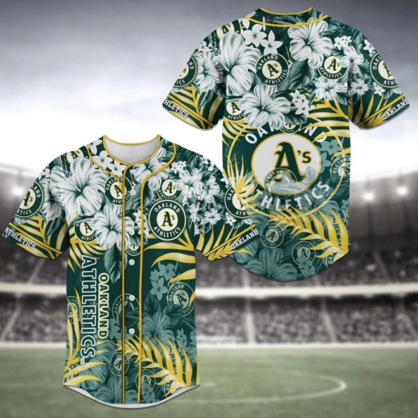 Oakland Athletics MLB Baseball Jersey Shirt Flower