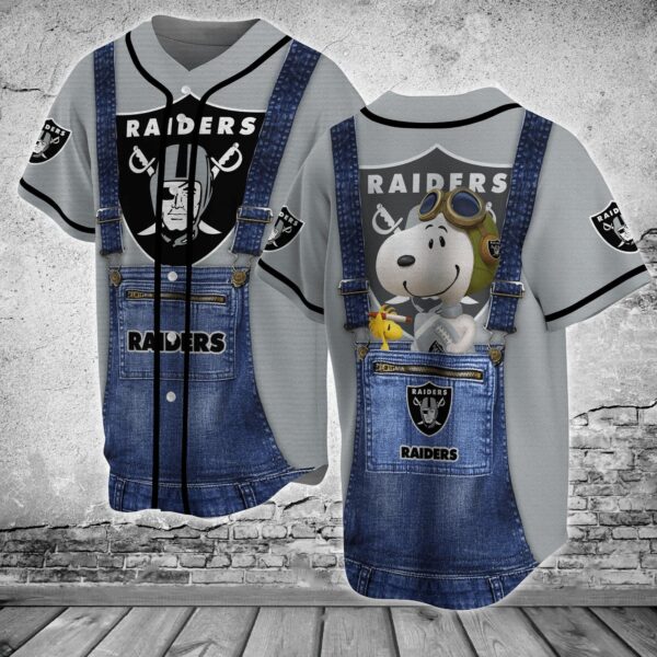 Oakland Raiders NFL Baseball Jersey Shirt