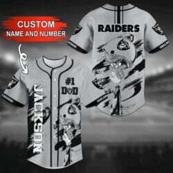 Oakland Raiders NFL Baseball Jersey Shirt with Custom Name