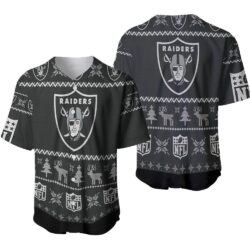 Oakland Raiders Nfl Ugly Christmas 3d Printed Sweatshirt Ugly Baseball Jersey