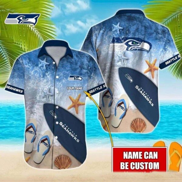 Oceanfront Seahawks Retreat – Personalized Tropical Hawaiian Shirt