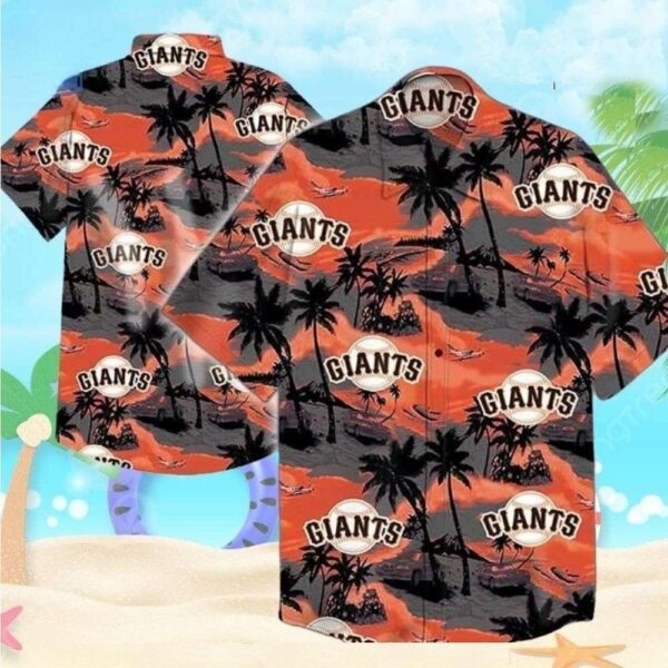 Palm Shadows And Sunset SF Giants Hawaiian Shirt – Nightfall Tropics