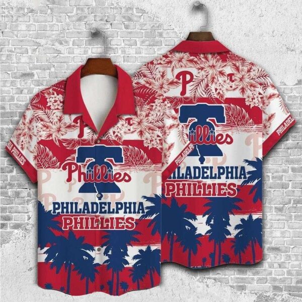 Palm Sunset Phillies Red White Hawaiian Shirt – Philadelphia Phillies Tropical Spirit