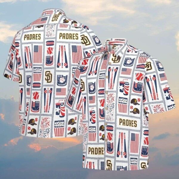 Patriotic Swing – MLB San Diego Padres American Flag Aloha Shirt