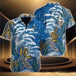 Personalized Dodgers Wave Blue And Gold Hawaiian Shirt